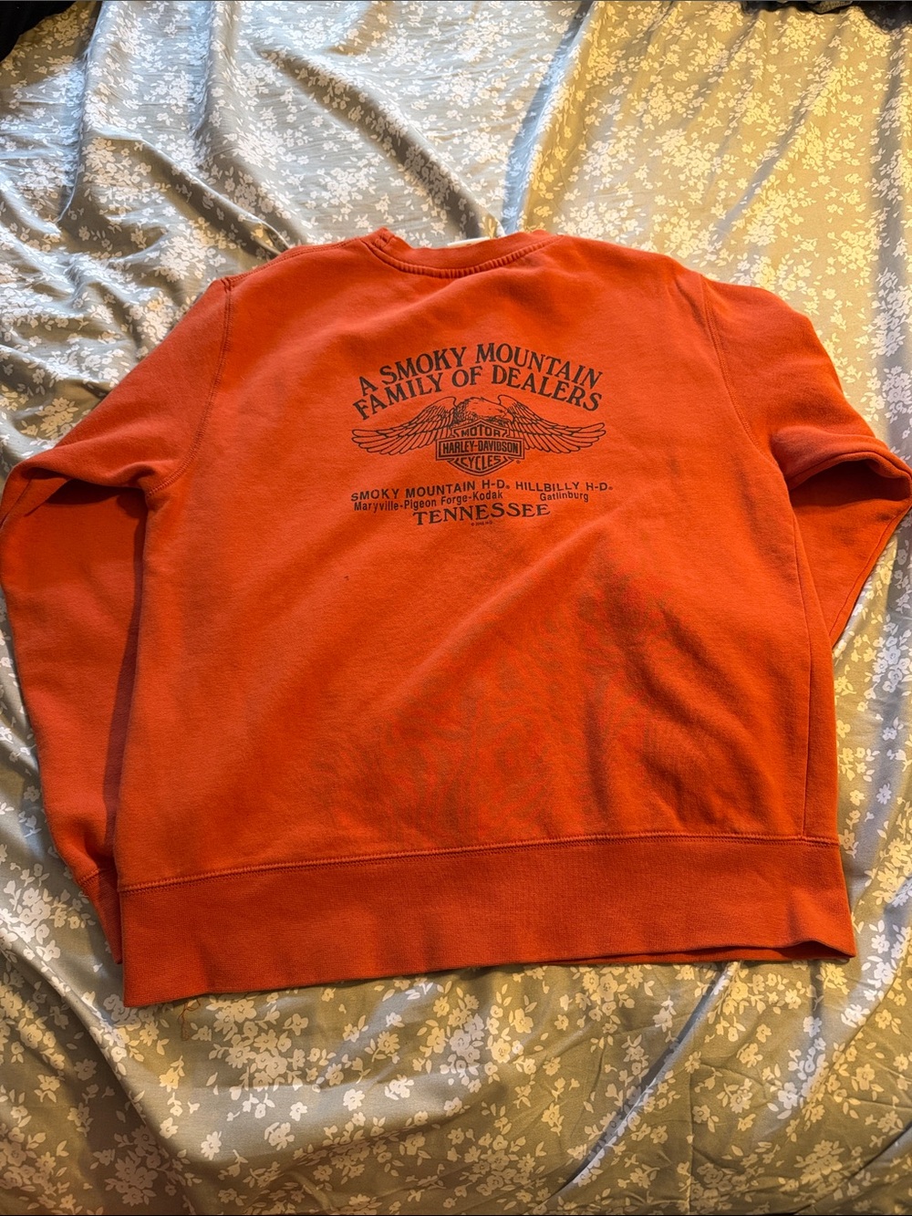 Harley-Davidson Men's Rust Orange Crewneck Sweatshirt - Picture 4 of 6